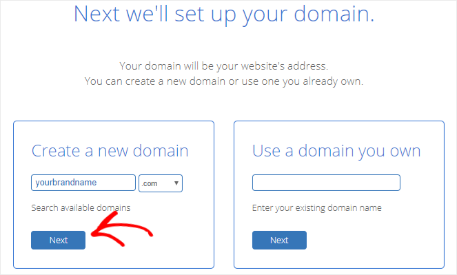 Register domain name for free