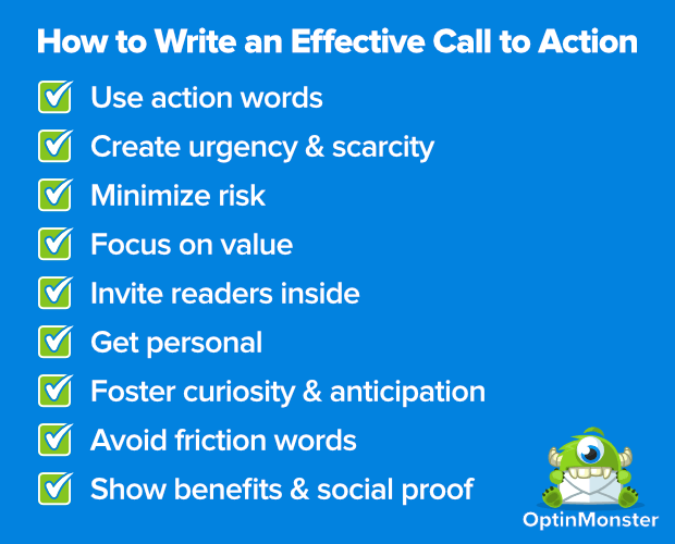 Tipps zum Schreiben eines Blogbeitrags - fügen Sie eine Handlungsaufforderung ein