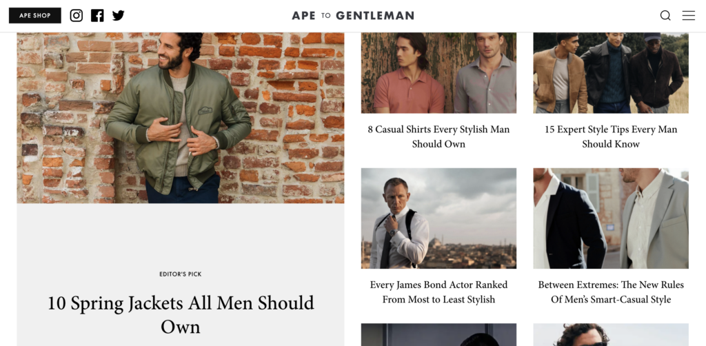 best blog ideas ape to gentleman.